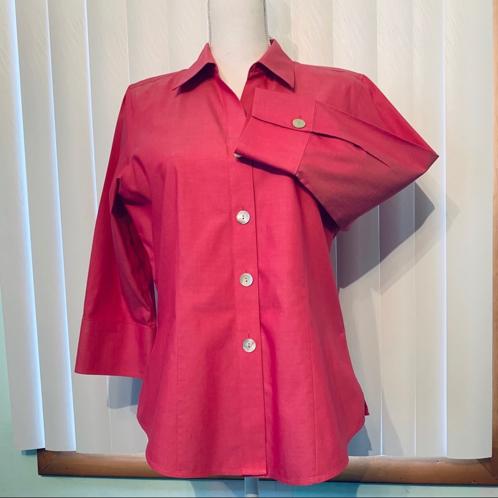 Foxcroft no iron blouse 3/4 sleeve